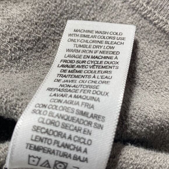 James Perse Women's French Terry‎ Long Sleeve Drawstring Hoodie Taupe Large - Picture 14 of 14